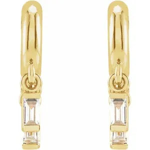 14K Yellow Gold 1/5 CTW Natural Diamond Fringe Hoop Earrings