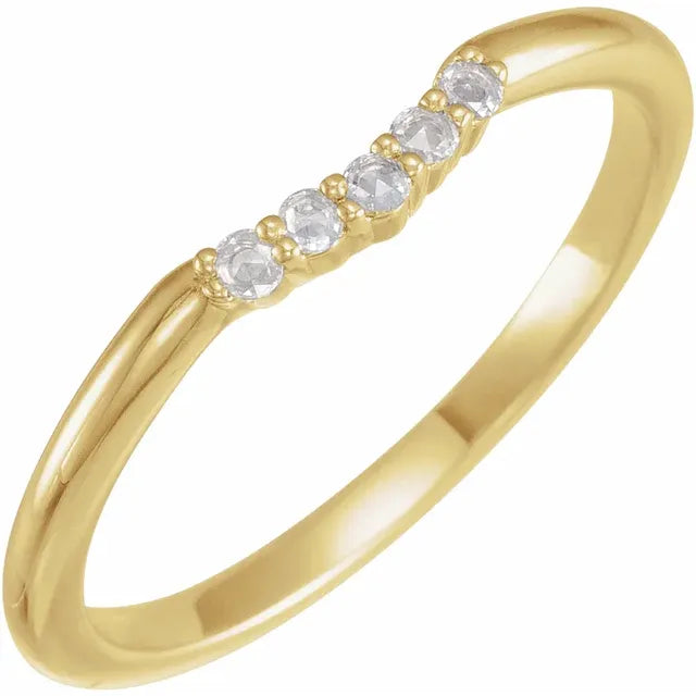 14K Yellow Gold .07 CTW Rose-Cut Natural Diamond Matching Band
