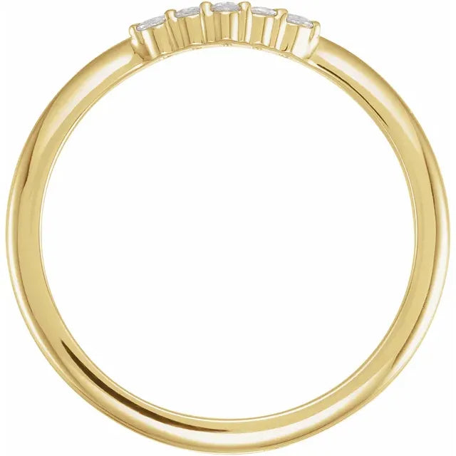 14K Yellow Gold .07 CTW Rose-Cut Natural Diamond Matching Band