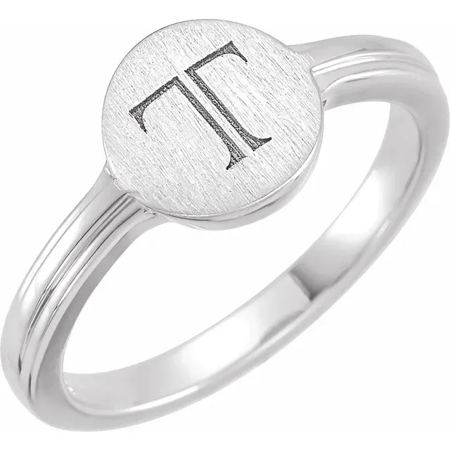 Sterling Silver 10x9 mm Oval Signet Ring