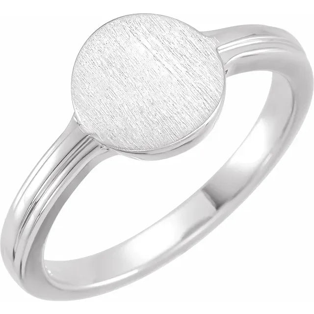 Sterling Silver 10x9 mm Oval Signet Ring