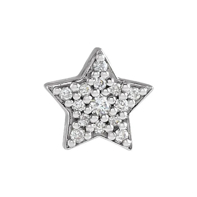 14K White Gold .04 CTW Natural Diamond Star Pendant