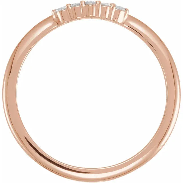 14K Rose Gold .07 CTW Rose-Cut Natural Diamond Matching Band