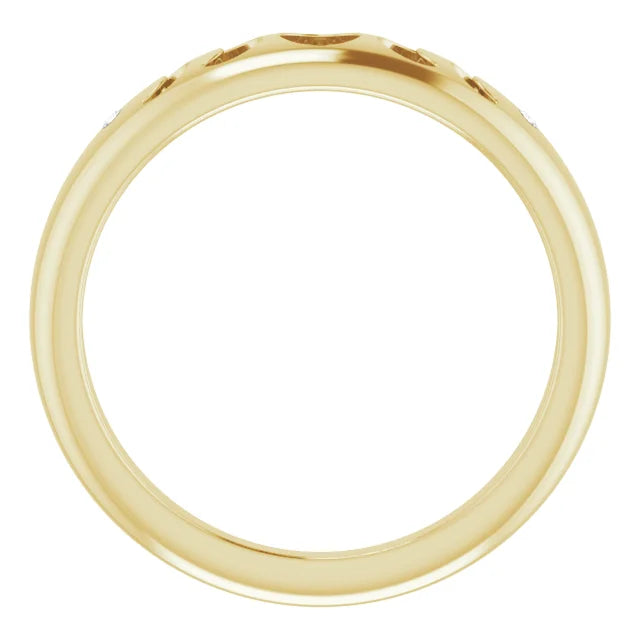 14K Yellow Gold .015 CTW Diamond Moon Phase Ring