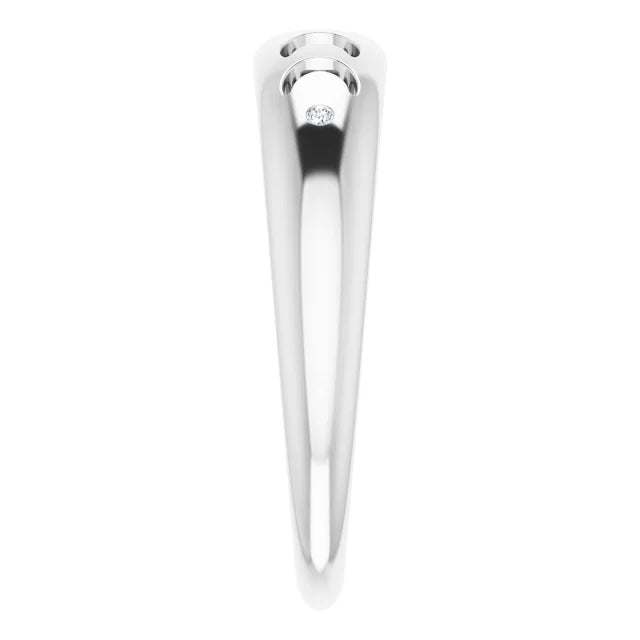 Sterling Silver .015 CTW Diamond Moon Phase Ring