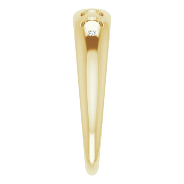 14K Yellow Gold .015 CTW Diamond Moon Phase Ring