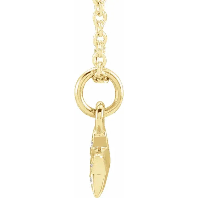 14K Yellow Gold .03 CTW Diamond Youth Petite Star 15" Necklace