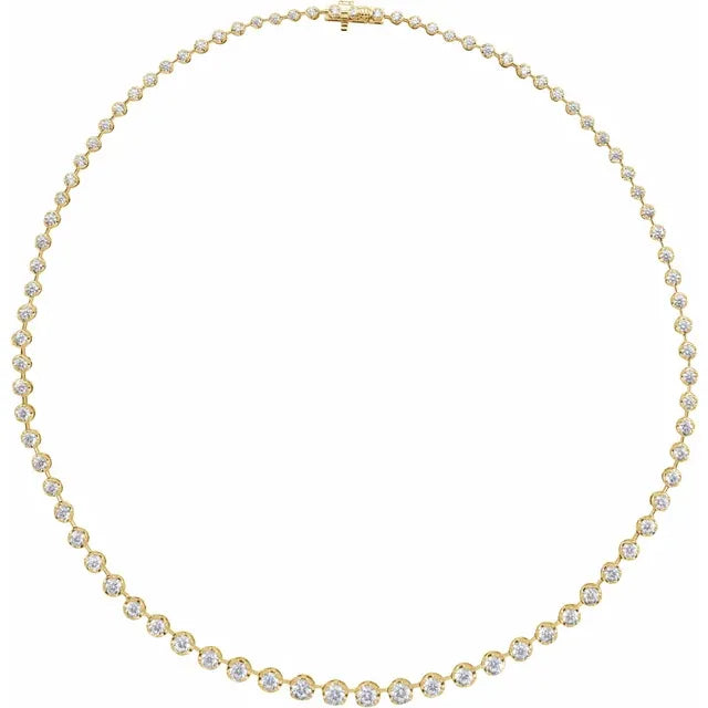 14K Yellow Gold 6 3/4 CTW Lab-Grown Diamond Graduated 16" Necklace