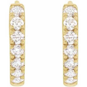 14K Yellow Gold 1/5 CTW Lab-Grown Diamond Hoop Earrings