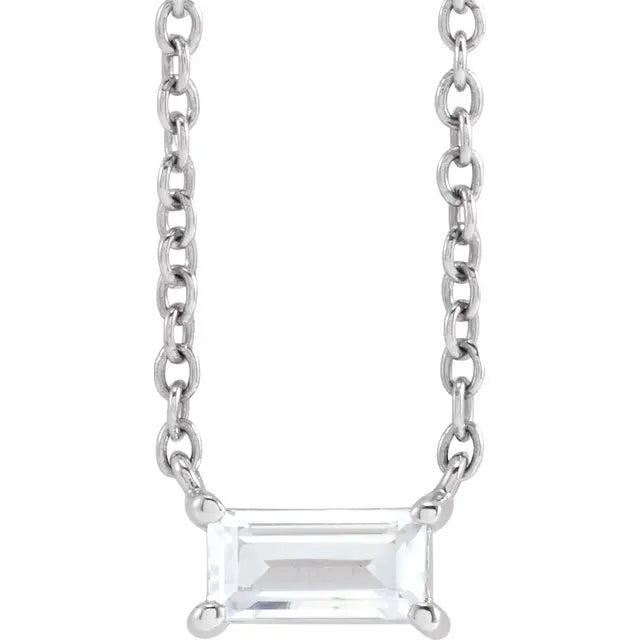 14K White Gold 1/3 CT Lab-Grown Diamond 16-18" Necklace