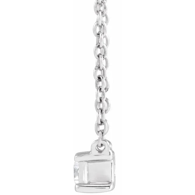 14K White Gold 1/3 CT Lab-Grown Diamond 16-18" Necklace