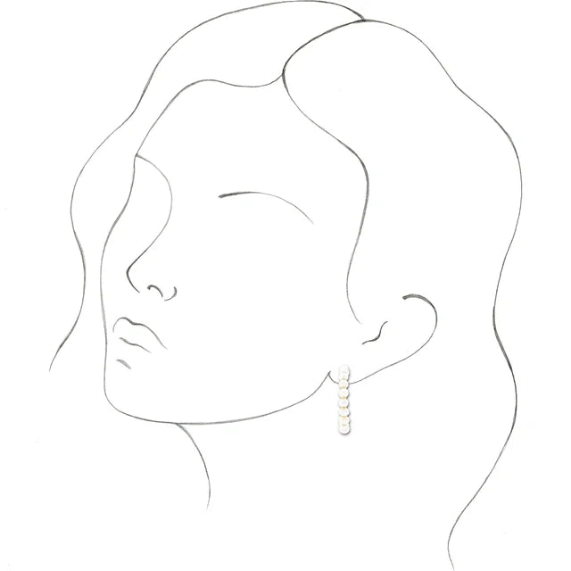 14K Yellow Gold Cultured Freshwater Pearl Hoop Earrings