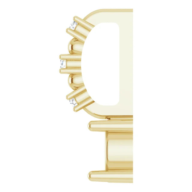 14K Yellow Gold Round .01 CTW Natural Diamond Semi-Set Charm/Pendant