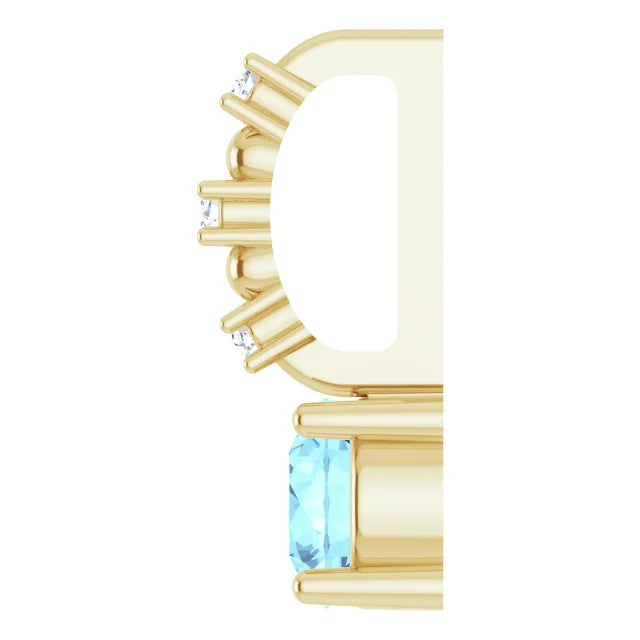14K Yellow Gold Imitation Aquamarine & .01 CTW Natural Diamond Charm/Pendant