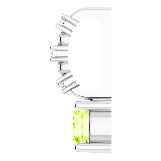 14K White Gold Imitation Peridot & .01 CTW Natural Diamond Charm/Pendant
