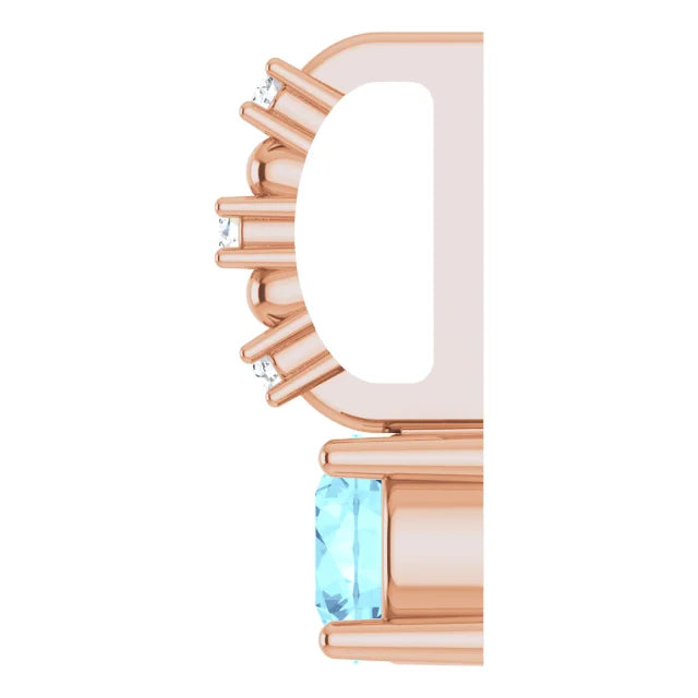 14K Rose Gold Imitation Aquamarine & .01 CTW Natural Diamond Charm/Pendant