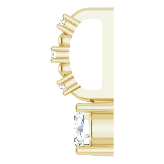 14K Yellow Gold Imitation Diamond & .01 CTW Natural Diamond Charm/Pendant