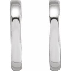 14K White Gold Hoop Earrings
