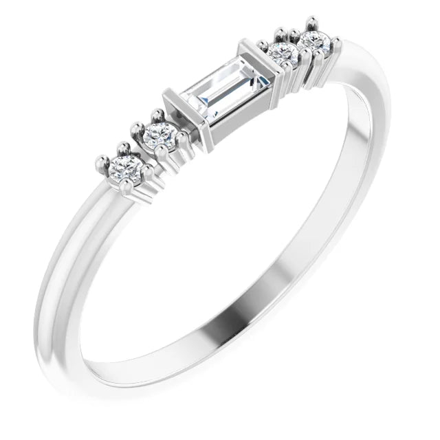 14K White Gold 1/6 CTW Natural Diamond Matching Band