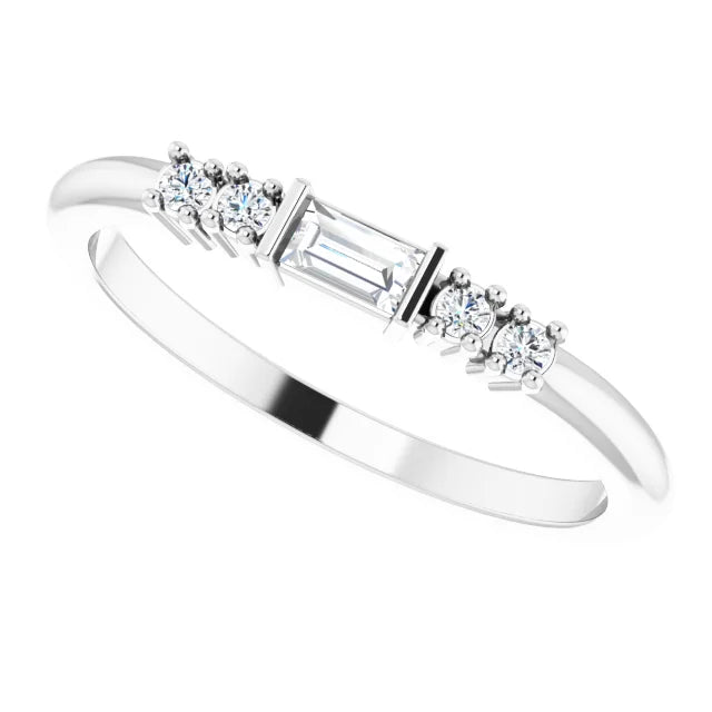 14K White Gold 1/6 CTW Natural Diamond Matching Band