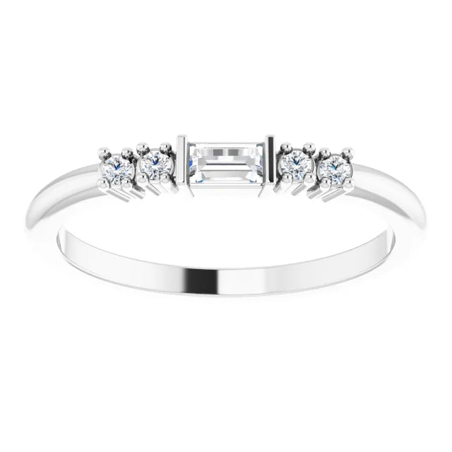 14K White Gold 1/6 CTW Natural Diamond Matching Band
