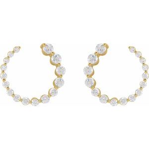 14K Yellow Gold 7/8 CTW Lab-Grown Diamond Front-Back Earrings