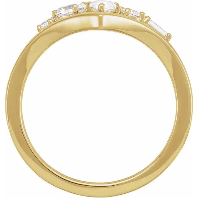 14K Yellow Gold 1/2 CTW Lab-Grown Diamond V Ring