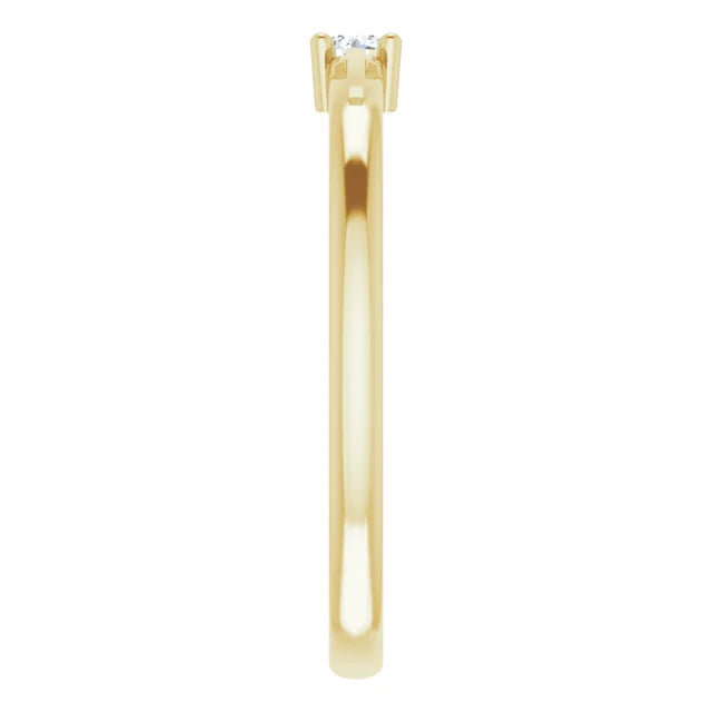 14K Yellow Gold .06 CT Natural Diamond Cross Promise Ring