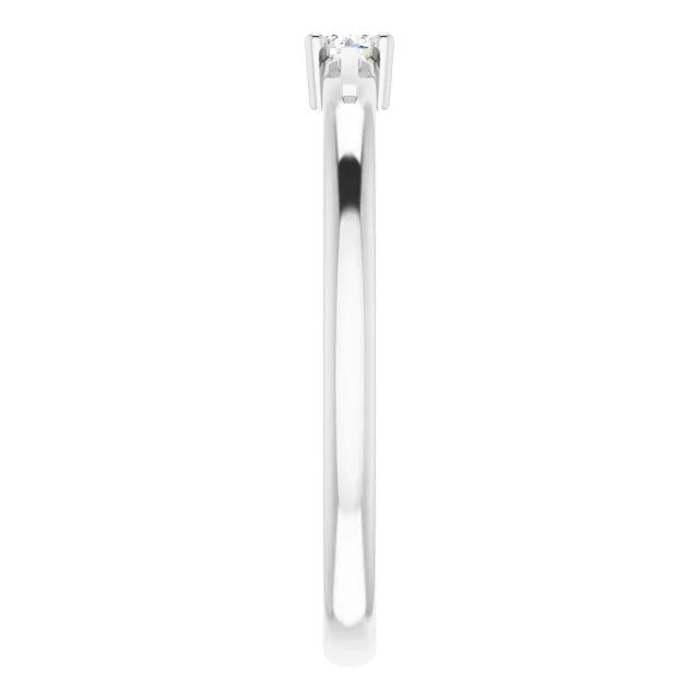 14K White Gold .06 CT Natural Diamond Cross Promise Ring