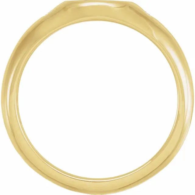 14K Yellow Gold .06 CTW Natural Diamond Round Signet Ring