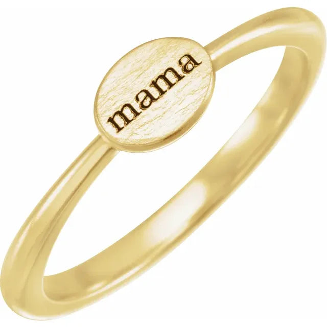 14K Yellow Gold Mama Ring