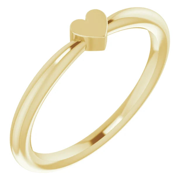 14K Yellow Gold 1-Heart Family Engravable Ring
