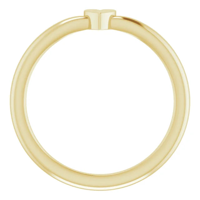 14K Yellow Gold 1-Heart Family Engravable Ring