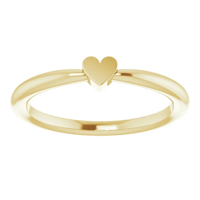 14K Yellow Gold 1-Heart Family Engravable Ring