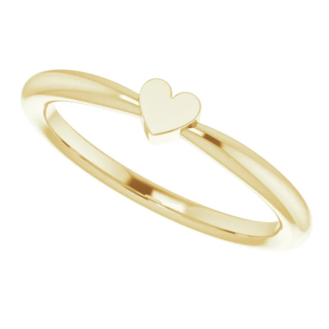 14K Yellow Gold 1-Heart Family Engravable Ring