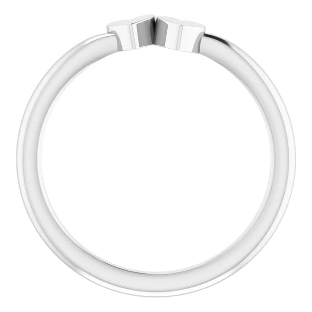 14K White Gold 2-Heart Family Engravable Ring