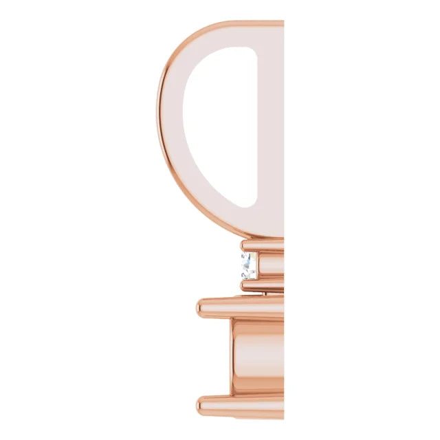 14K Rose Gold Round .015 CT Natural Diamond Semi-Set Charm/Pendant
