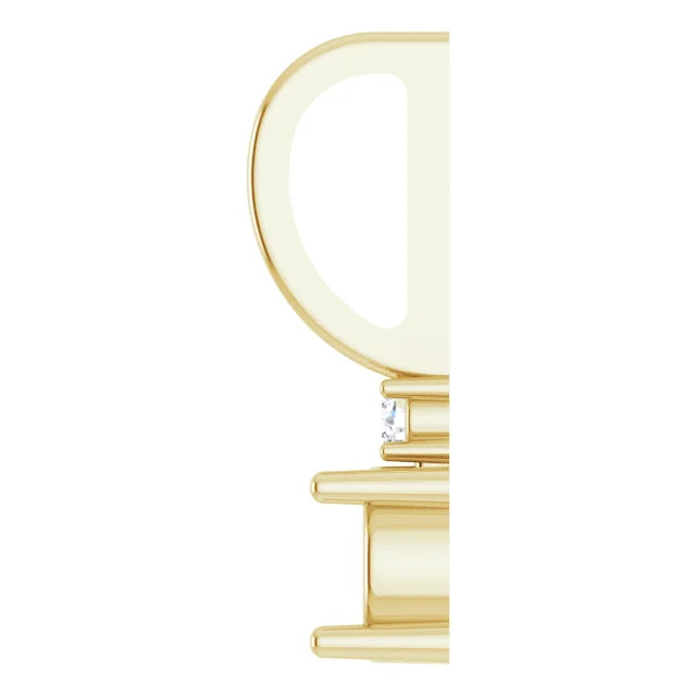 14K Yellow Gold Round .015 CT Natural Diamond Semi-Set Charm/Pendant