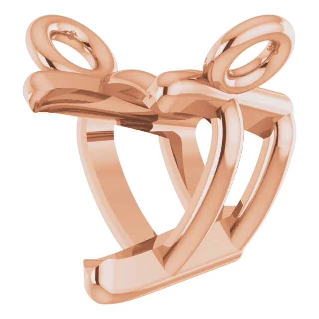 14K Rose Gold Heart 3-Prong Solitaire Necklace Center
