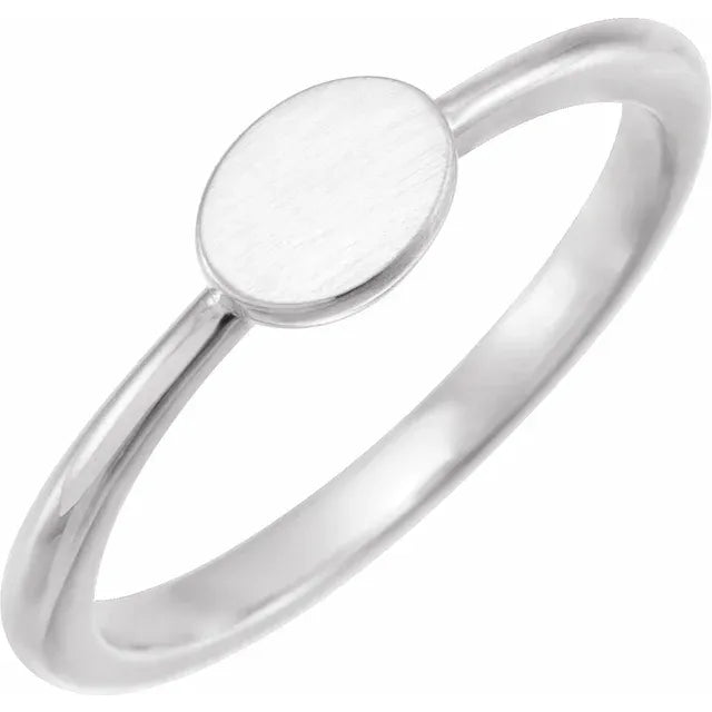 Sterling Silver Oval Engravable Ring
