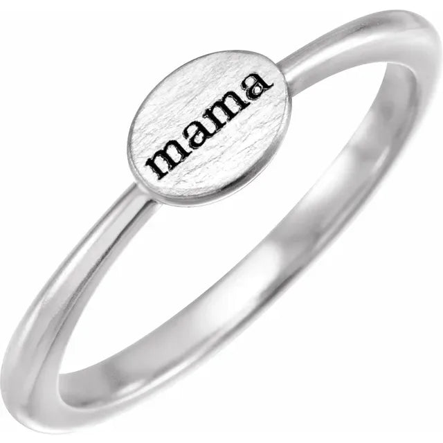 Sterling Silver Mama Ring