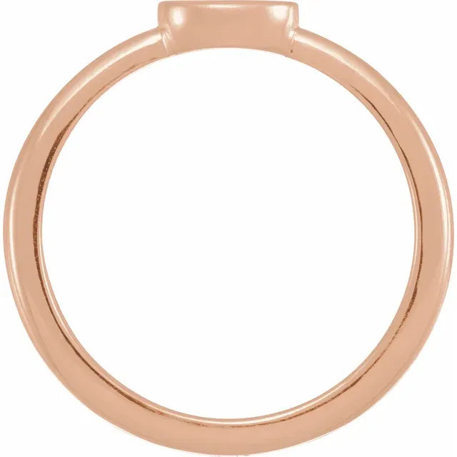 14K Rose Gold mm Oval Engravable Ring