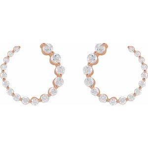 14K Rose Gold 7/8 CTW Lab-Grown Diamond Front-Back Earrings