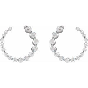 14K White Gold 7/8 CTW Lab-Grown Diamond Front-Back Earrings