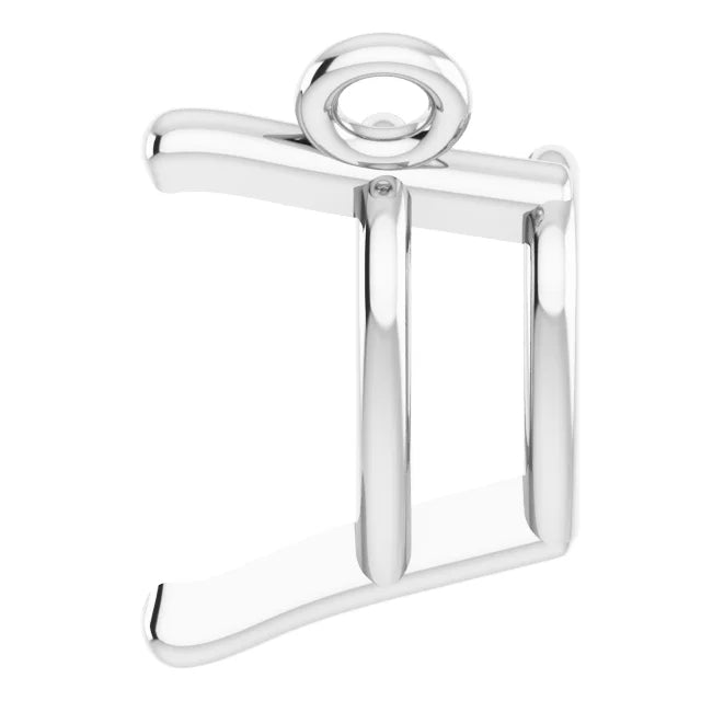 14K White Gold Heart 3-Prong Solitaire Necklace Center