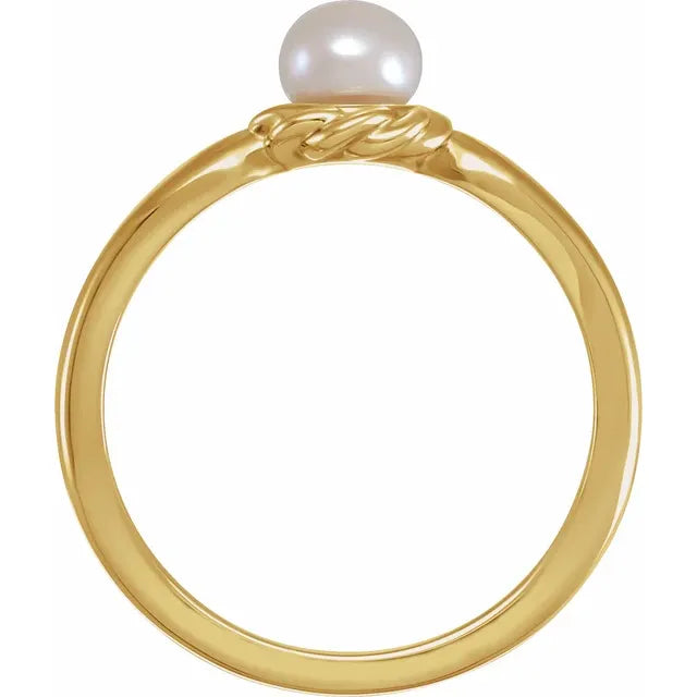 14K White Gold Cultured Freshwater Pearl Cluster Ring