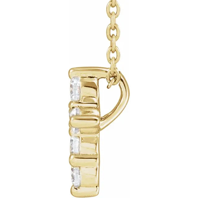 14K Yellow Gold 1/4 CTW Lab-Grown Diamond Cross 18" Necklace