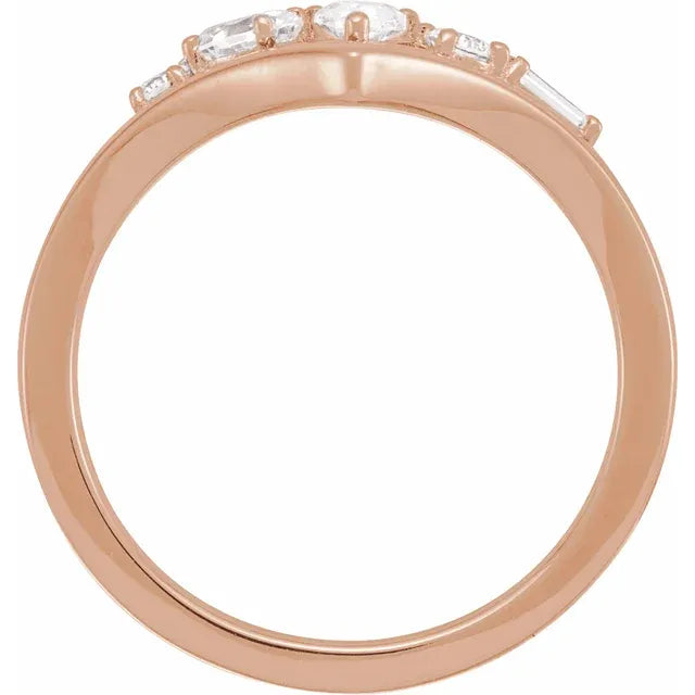 14K Rose Gold 1/2 CTW Lab-Grown Diamond V Ring