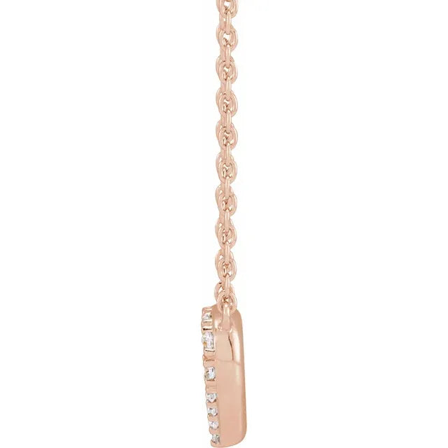 14K Rose Gold 1/5 CTW Lab-Grown Diamond Heart 16-18" Necklace