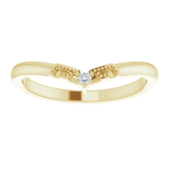 14K Yellow Gold .02 CT Natural Diamond Matching Band
